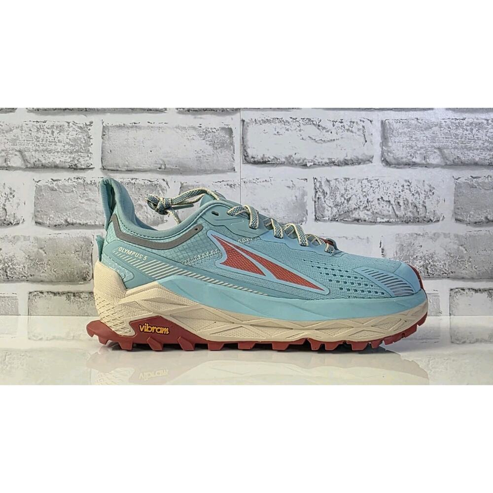 Altra Olympus 5 Shoes Womens Size 7 Blue Mesh Trail Running Zero Drop Vibram - Picture 3 of 10